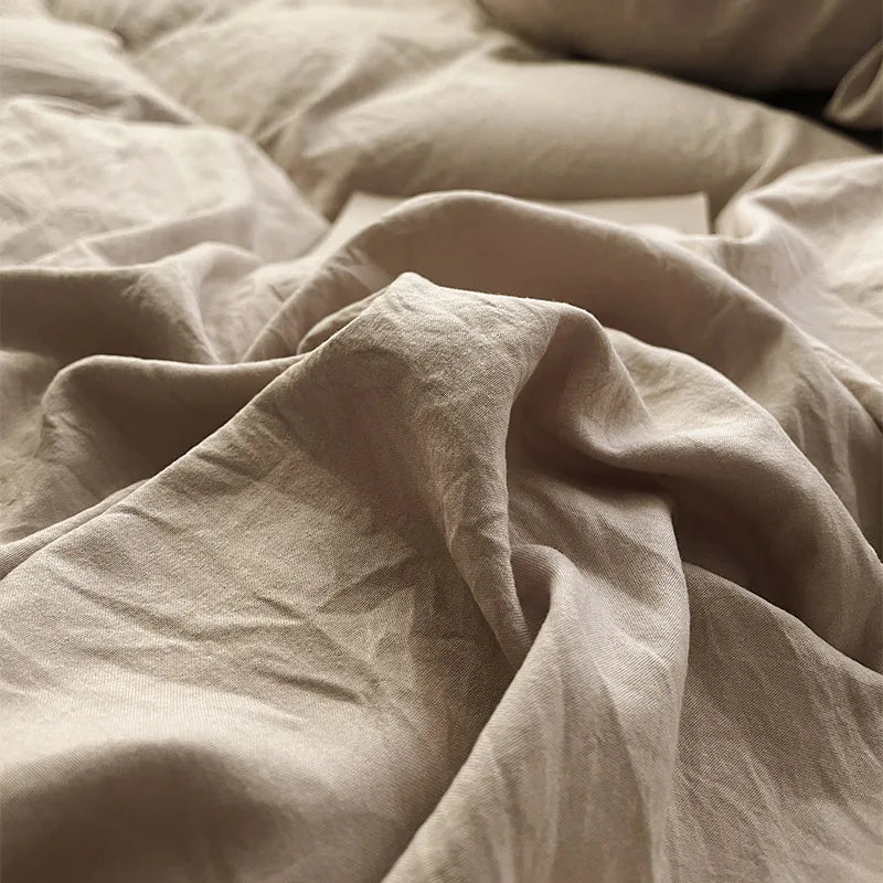 DecorBites™ Korean Princess Ruffles Bedding Set - Soft Microfiber, Duvet Cover Pillowcases - All Sizes