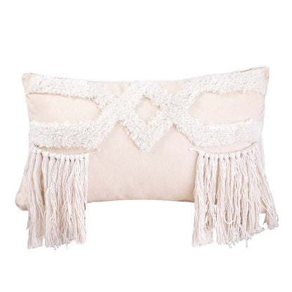 DecorBites™ Geometric Tufted Tassel Cushion Cover 30x50cm