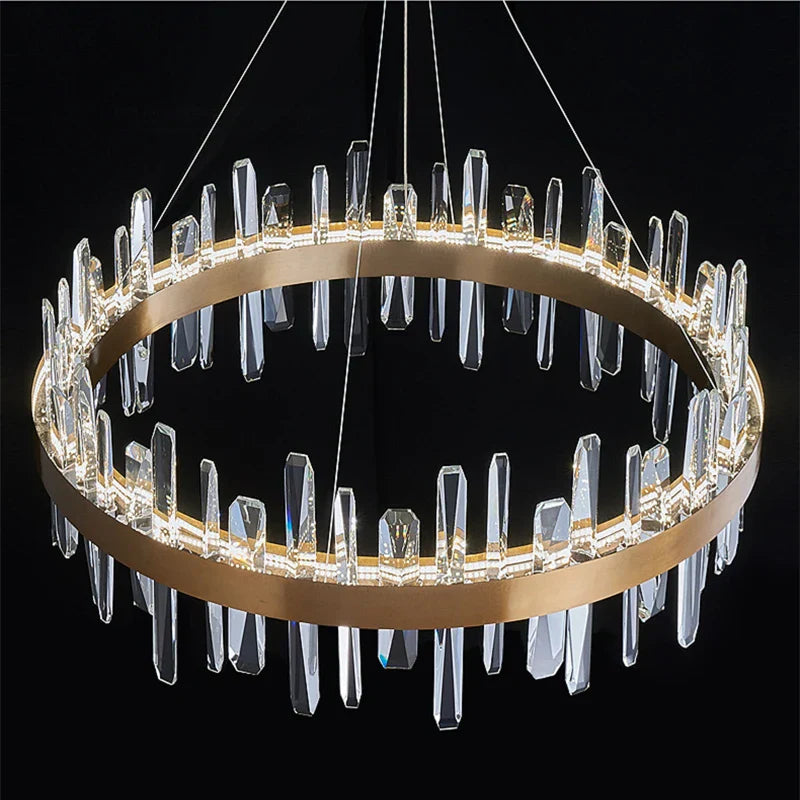 DecorBites™ K9 Luxury Pendant Chandelier: Elegant Indoor LED Lighting for Kitchen, Living Room & Bedroom.