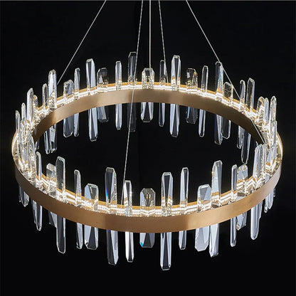 DecorBites™ K9 Luxury Pendant Chandelier: Elegant Indoor LED Lighting for Kitchen, Living Room & Bedroom.