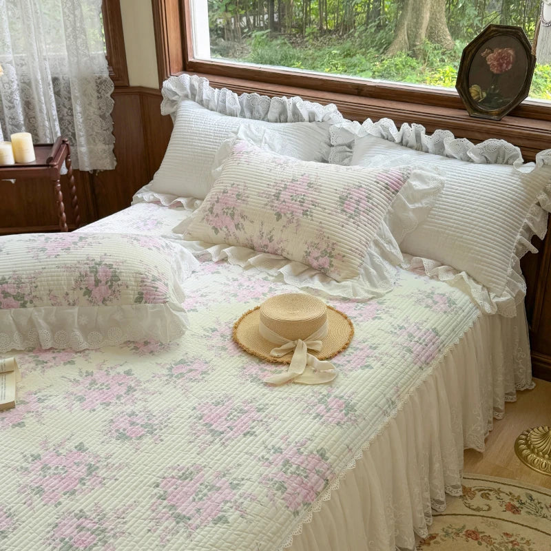 Cotton Ruffles Bed Skirt Set