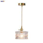 Brass Glass Pendant Light With Clear Shade Dining