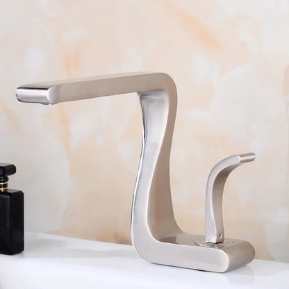 Luxury White Gold Bathroom Mixer Tap Brass Wash Basin Faucet Hot and Cold Water Sink Retro Faucet  Single Hole Faucet Bathroom