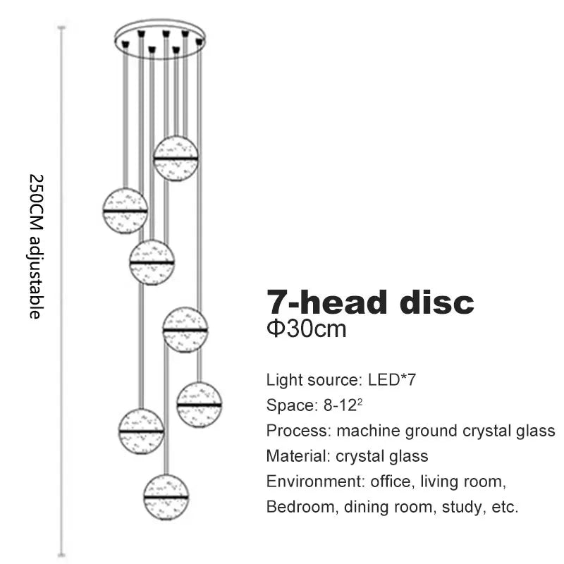 DecorBites™ Crystal Ball LED Chandelier for Modern Living Room & Bedroom décor