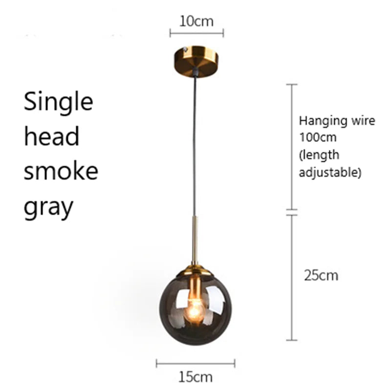 DecorBites™ Glass Pendant Lights: Modern LED Hanging Lamp for Home Lighting Fixtures