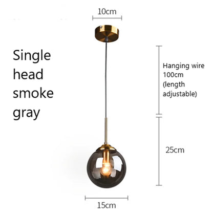 DecorBites™ Glass Pendant Lights: Nordic LED Hanging Lamp for Kitchen, Dining Room, Bedroom.