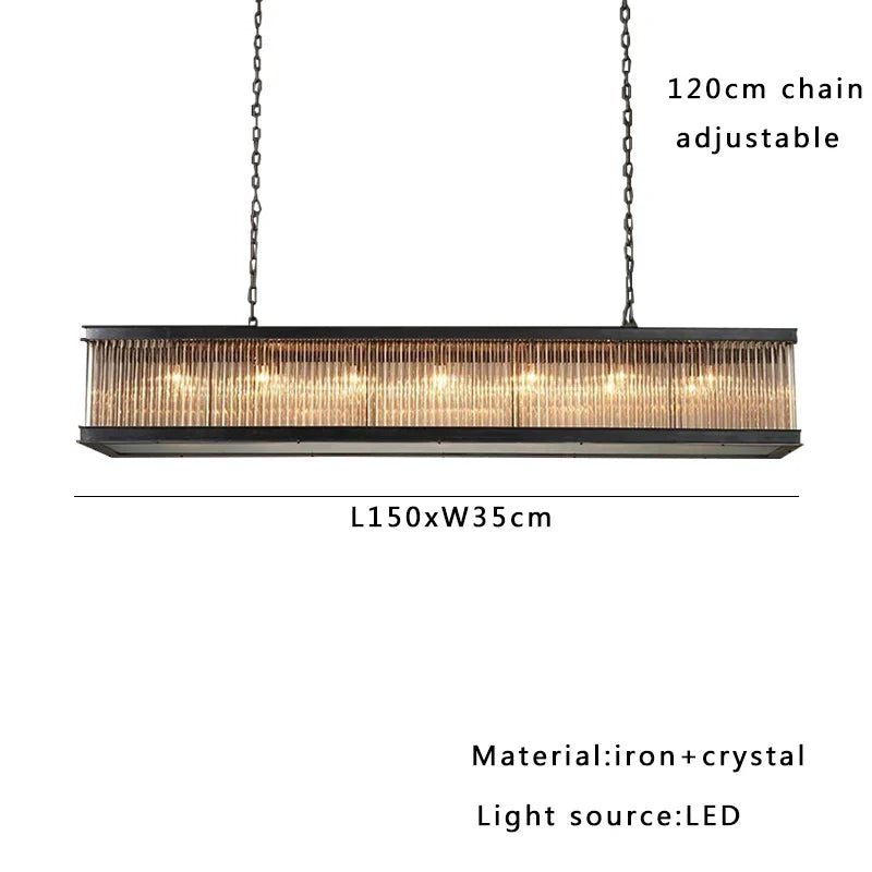 Glass Rectangle Pendant Light