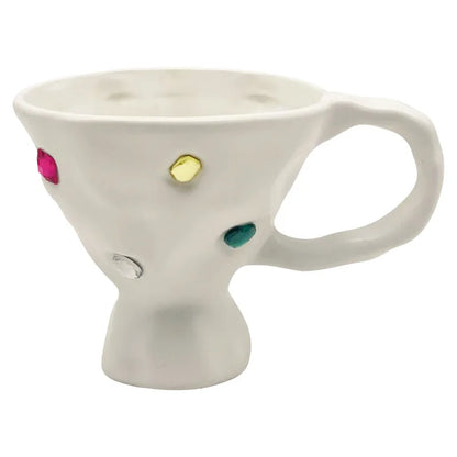 DecorBites™ Gemstone Setting Ceramic Breakfast Mug with Handle