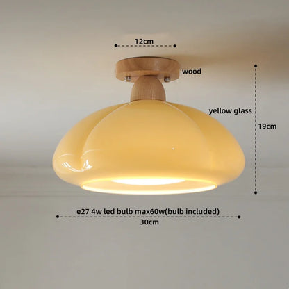 DecorBites™ Cotton Shape LED Ceiling Lamp - Cream. Nordic Style, Hallway Balcony Porch Light.