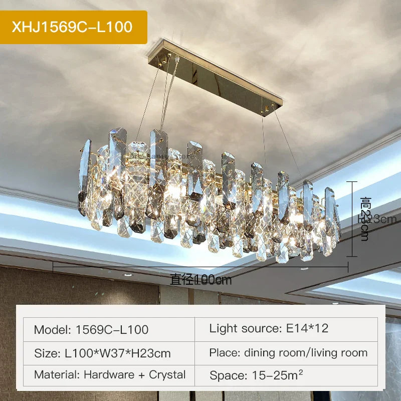 DecorBites™ Crystal LED Chandelier for High-end Living Spaces