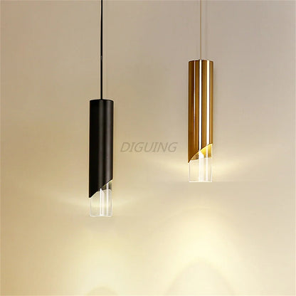 Dimmable Gold and Black Aluminum LED Pendant Light