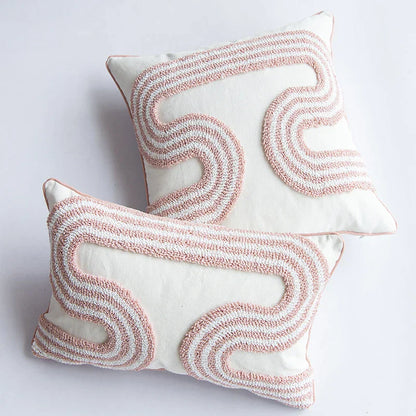 DecorBites™ Cotton Loop Tufted Ivory Cushion Cover for Home Decoration