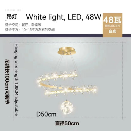DecorBites™ Crystal Gold Ceiling Chandelier: Luxury Nordic Living Room Lamp