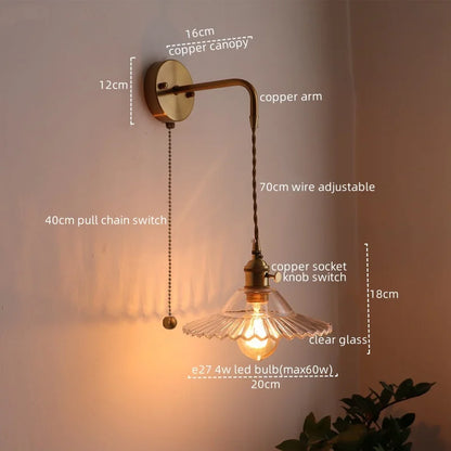 DecorBites™ LED Wall Lamps: Nordic Modern Style for Bedroom, Bathroom, Restaurant with Pull Chain Switch