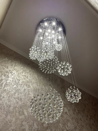 DecorBites™ Crystal Ball Chandelier - Large Lustre De Cristal Design - D80xH300cm