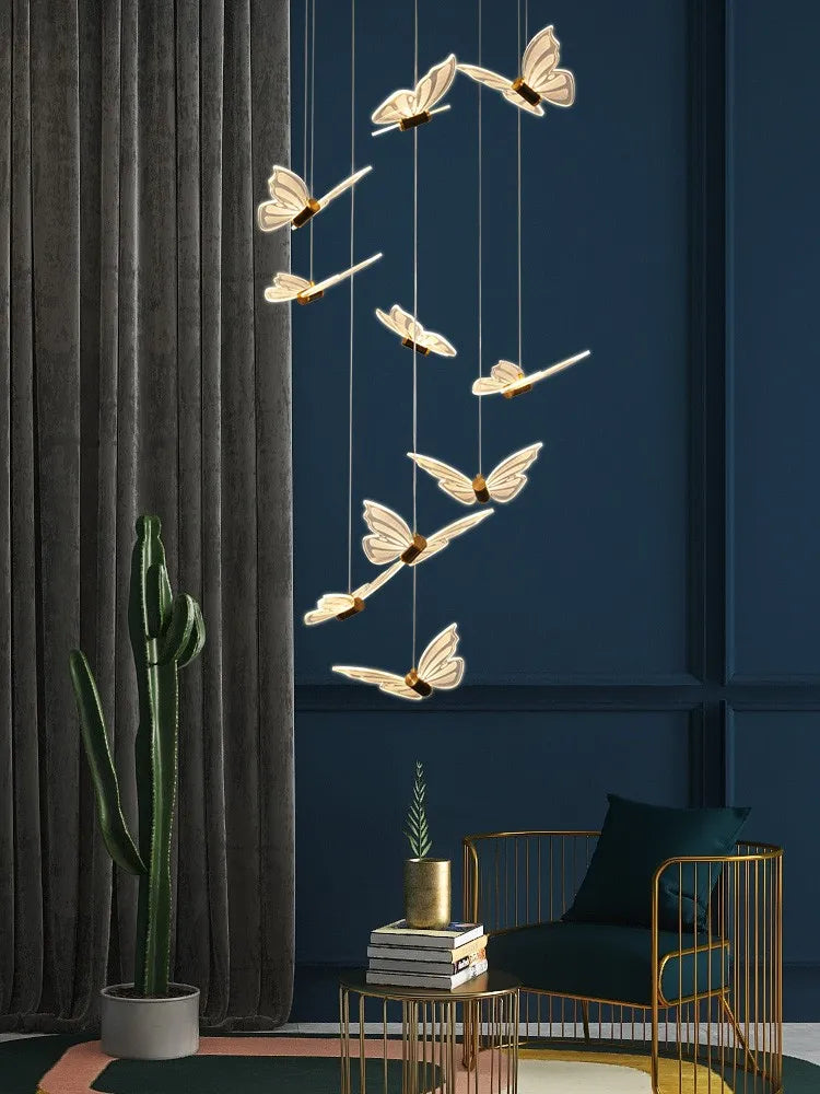 DecorBites™ Butterfly Chandelier: Minimalist Luxury Stair & Bedroom Chandelier