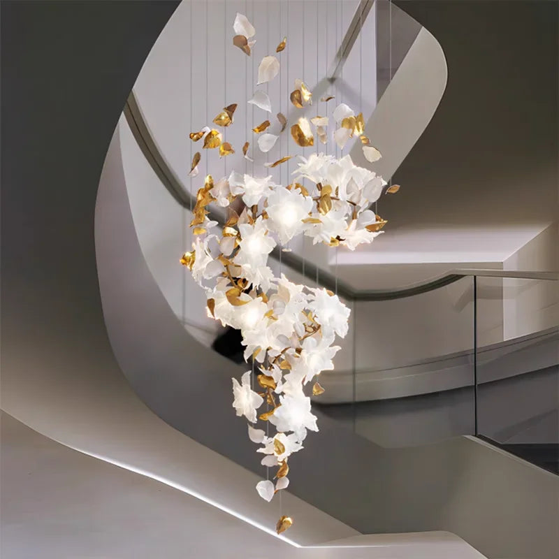 DecorBites™ Crystal Flower Chandelier: Luxury Ceiling Pendant Light for Home Decor