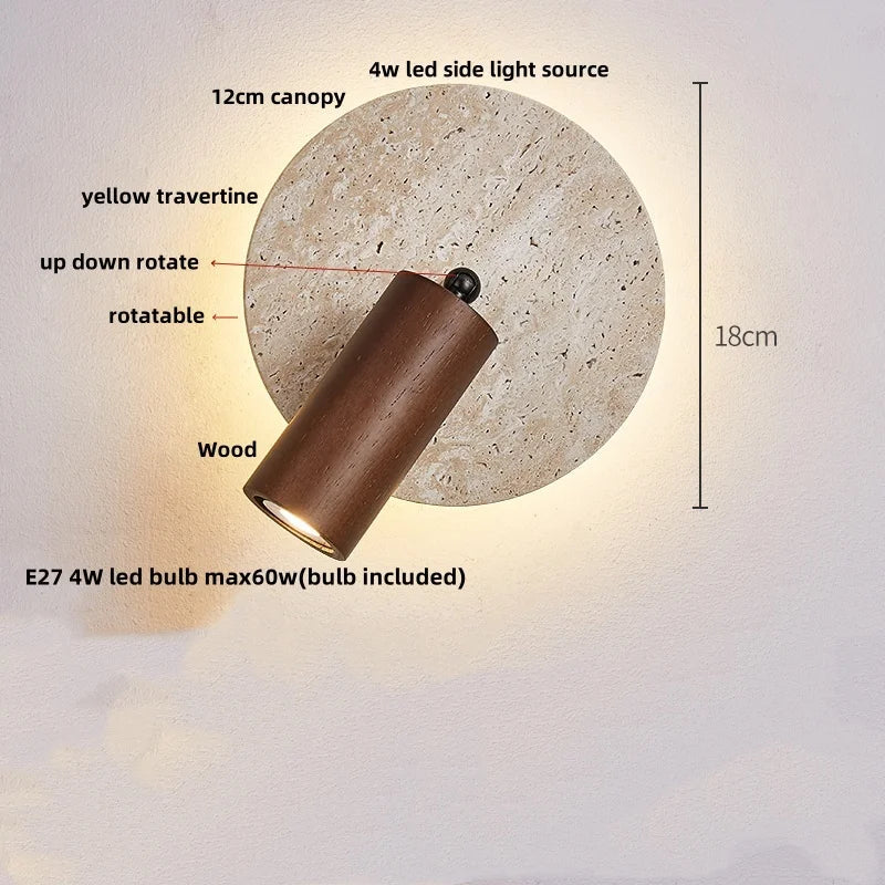 Travertine Glass Wall Light