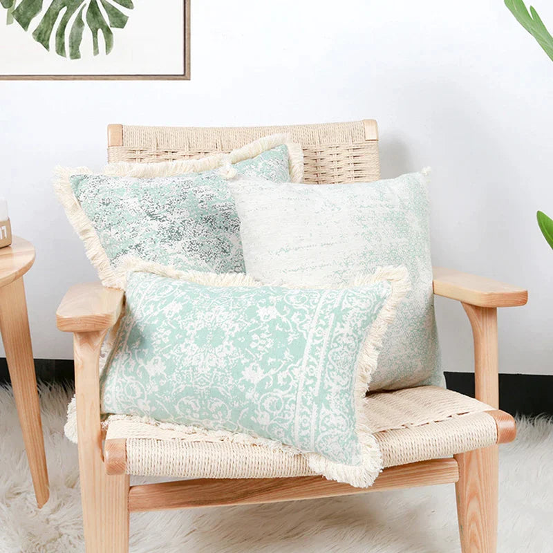 DecorBites™ Cotton Crochet Tassel Cushion Cover for Sofa Lumbar Backrest Home Decor