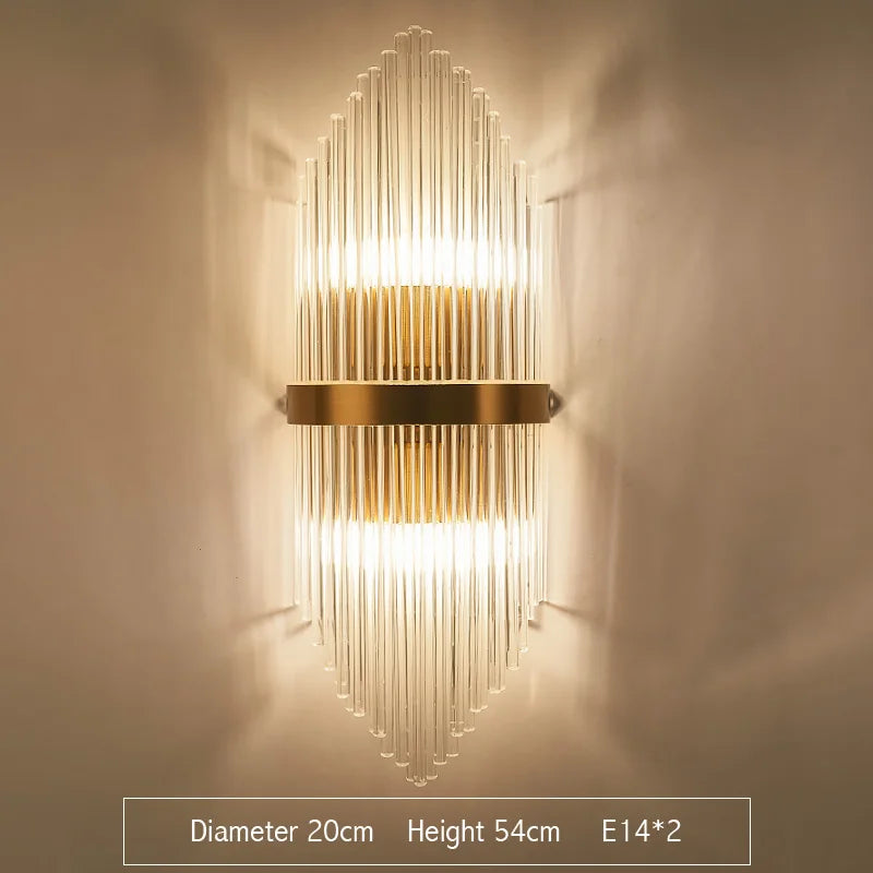 Gold Crystal LED Sconce WG610 Large Design