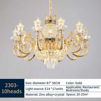 DecorBites™ Crystal Dining Room Chandelier - Elegant Zinc Alloy Candle Lamp