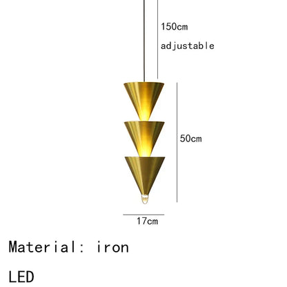 DecorBites™ Gold Black Cone LED Pendant Lamp for Stylish Home and Shop Lighting