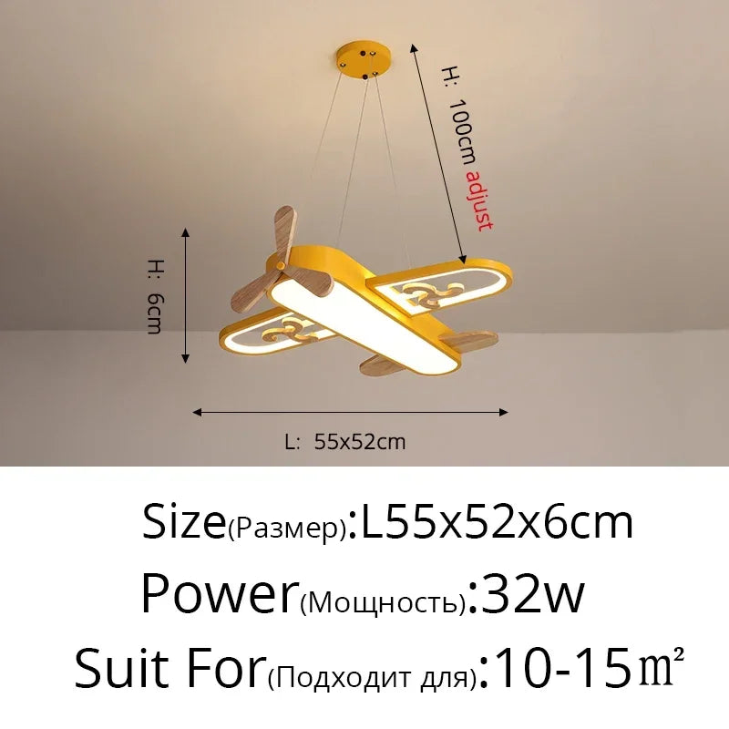 Yellow Blue Wood Ceiling Light