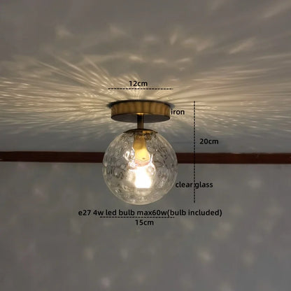 DecorBites™ Green Glass LED Ceiling Lamp for Home Living Room and Hallway Lighting