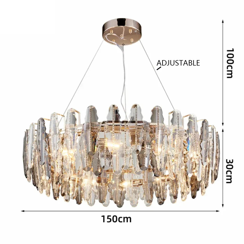 Crystal Leaf Chandelier 150cm Duplex Design