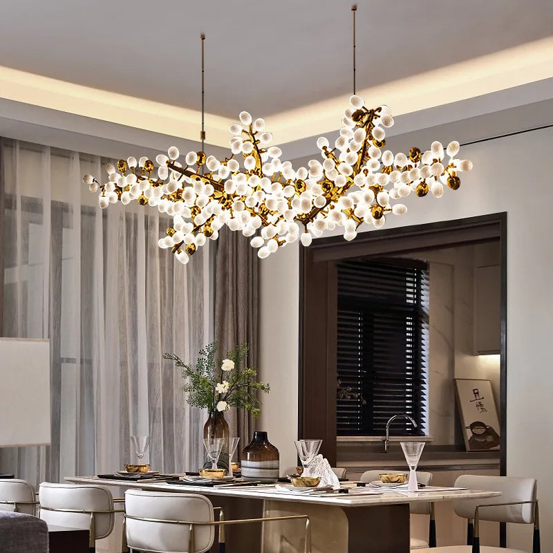DecorBites™ Gold Grape Chandelier Glass Pendant Lights for Living Room & Dining Room