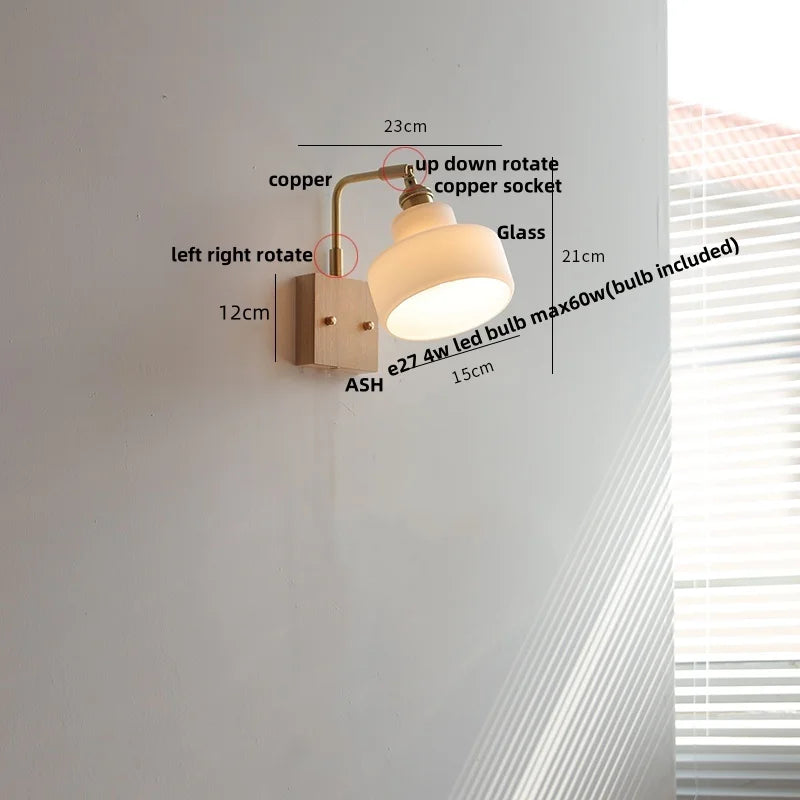 Brass Walnut Wall Sconce