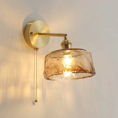 DecorBites™ Glass Copper LED Wall Lamp Sconce for Corridor Bedroom Living Room