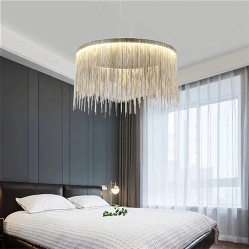 Gold Chain Tassel Chandelier