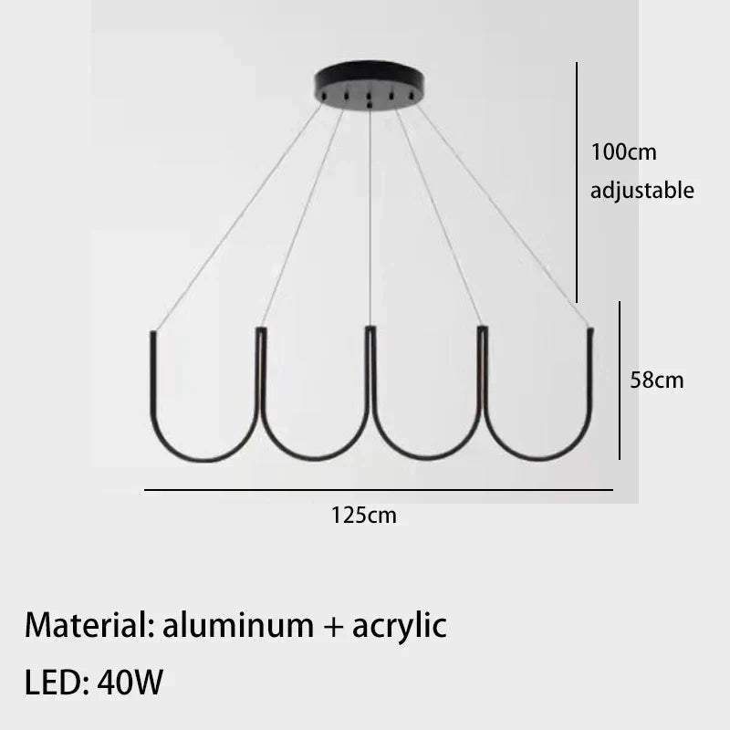 Gold Designer Pendant Light Long 125cm Metal