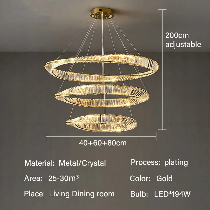 Crystal Gold Pendant Chandelier