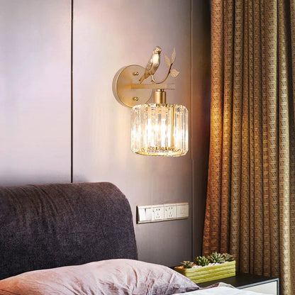 DecorBites™ Crystal Bird Wall Lamp: Modern Luxury for Living Room, Bedroom, and Corridor