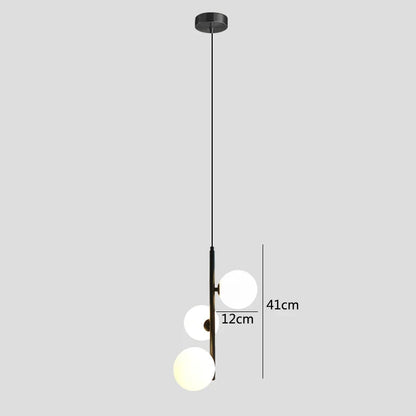 DecorBites™ Glass Ball LED Pendant Light Brass Black Modern Decor Fixture