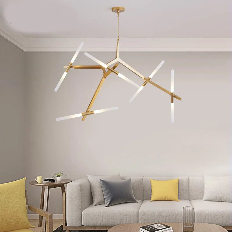 Black Gold LED Pendant 16-Head Dual-Tone