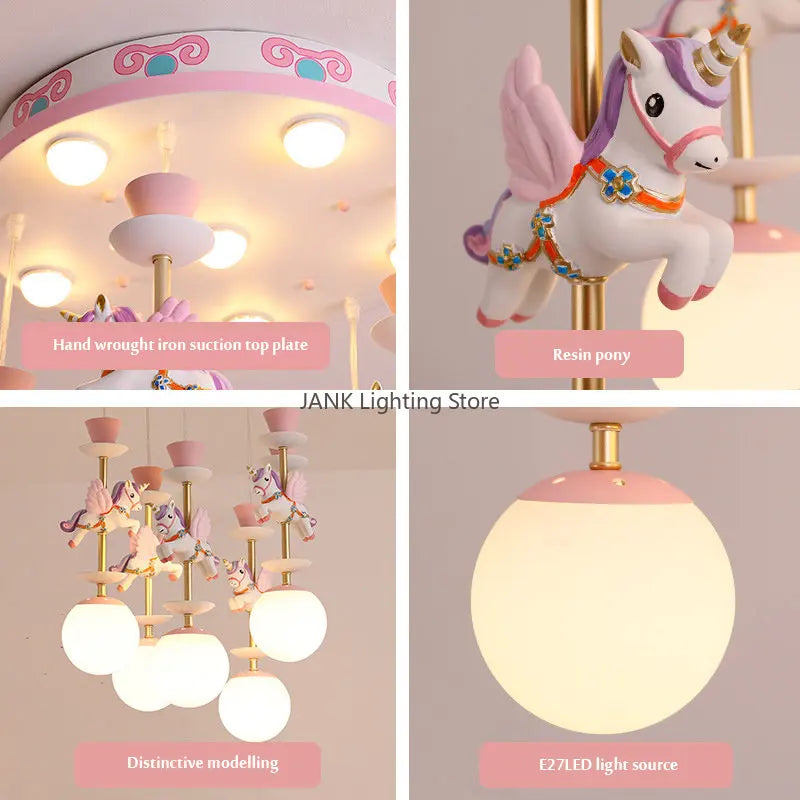 DecorBites™ Creative Unicorn LED Pendant Ceiling Light for Children's Room