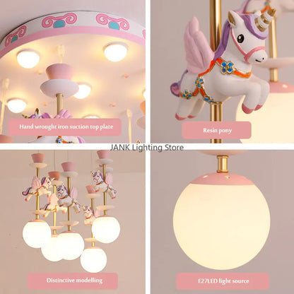 DecorBites™ Creative Unicorn LED Pendant Ceiling Light for Children's Room
