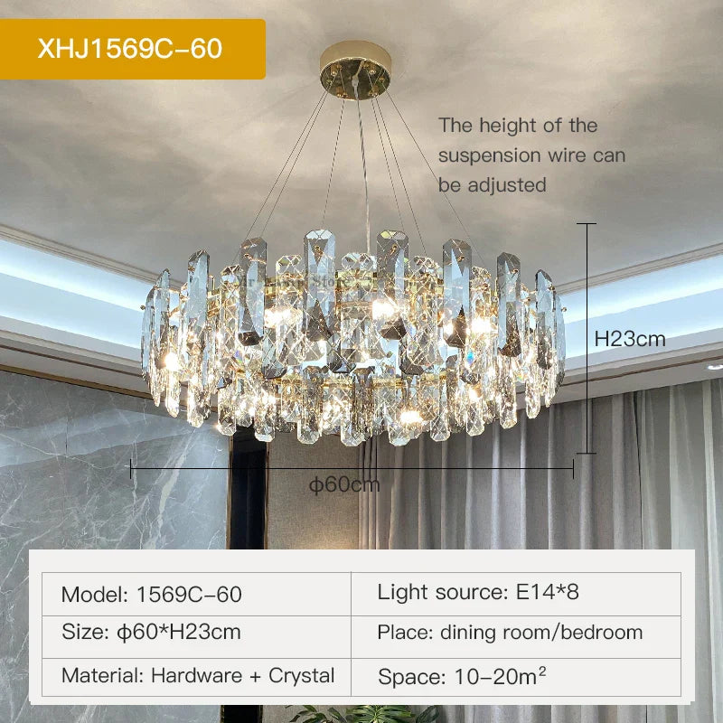 DecorBites™ Crystal LED Chandelier for High-end Living Spaces