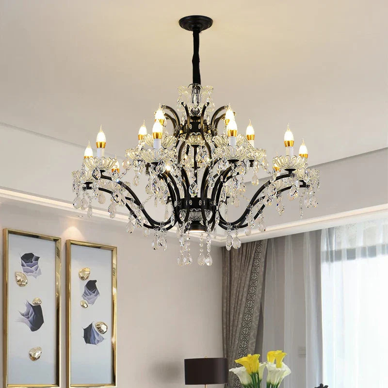 Black Candle Chandelier with Farmhouse Style