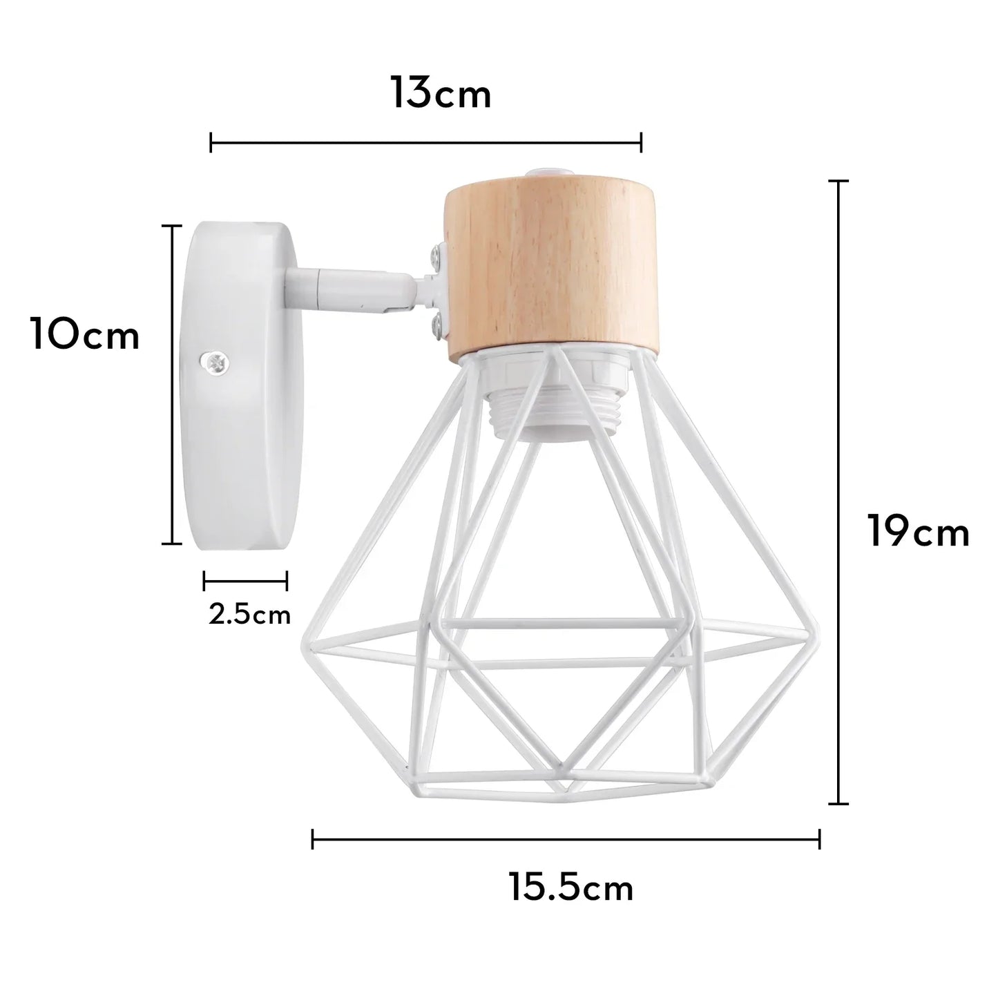 DecorBites™ Industrial LED Wall Sconce Iron Bedside Lamp Retro Loft Indoor Lighting