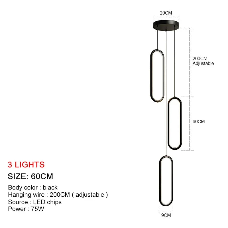 Sleek LED Pendant Chandelier