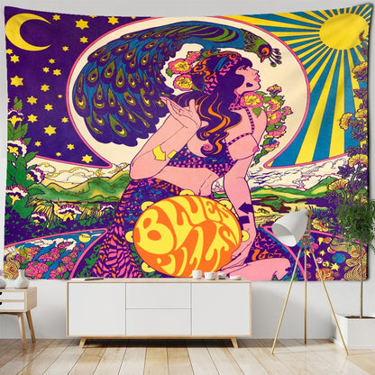 DecorBites™ Kawaii Women Tapestry Anime Girl Illustration Aesthetic Art Hippie Dorm Decor