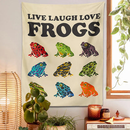 DecorBites™ Frogs Tapestry Wall Hanging Psychedelic Hippie Aesthetic Tapestries Home Decor