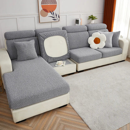 DecorBites™ Jacquard L Sofa Seat Cover Protector: Stretchable, Washable, Thick Slipcovers