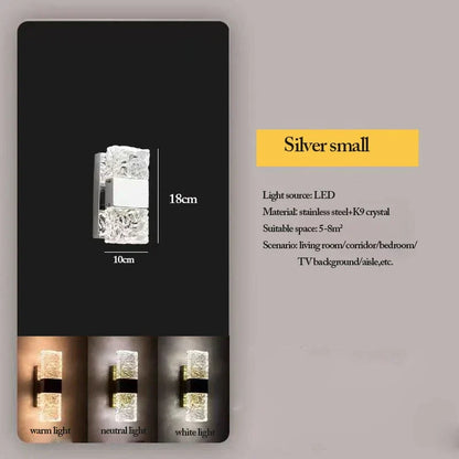 DecorBites™ Crystal Nordic LED Wall Lamps | Modern Corrugated Sconces for Home Decor