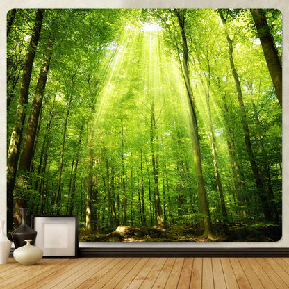 DecorBites™ Forest View Tapestry: Psychedelic Mandala Wall Decor & Beach Towel