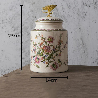 DecorBites™ Dragonfly Lid Storage Jar - Round Cosmetic Jewelry Box Candy Pot Aroma Can